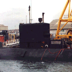 n.sub tied up alongside